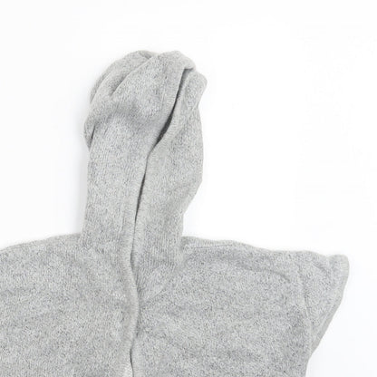 Preworn Girls Grey  Knit Cape Jumper Size 5-6 Years