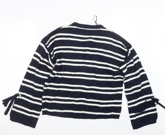 Womens UK Size M Papaya Blue Pullover Jumper