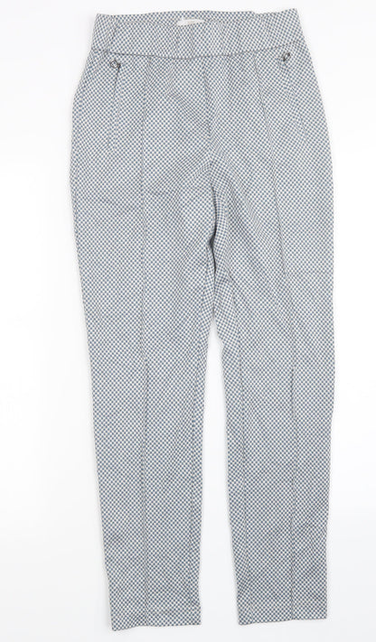 Riani Womens Blue Geometric  Trousers  Size 8 L28 in