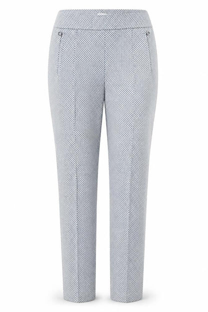Riani Womens Blue Geometric  Trousers  Size 8 L28 in