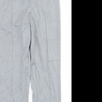 Riani Womens Blue Geometric  Trousers  Size 8 L28 in