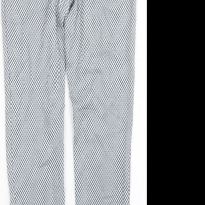 Riani Womens Blue Geometric  Trousers  Size 8 L28 in