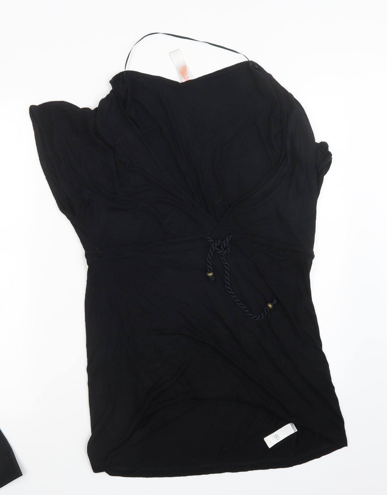 Womens UK Size 10 Ocean Club Black Basic T-Shirt