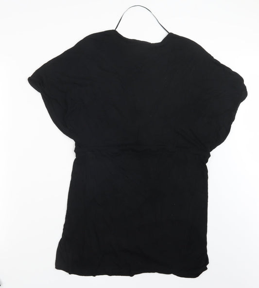 Womens UK Size 10 Ocean Club Black Basic T-Shirt