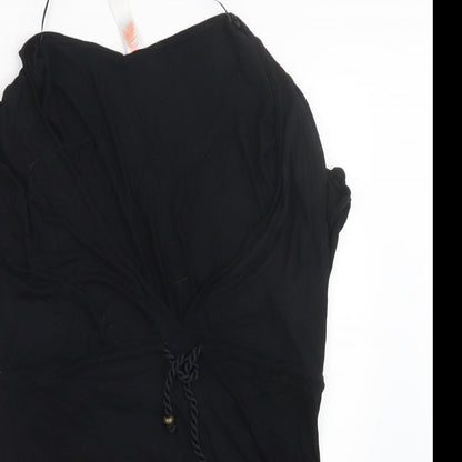 Womens UK Size 10 Ocean Club Black Basic T-Shirt
