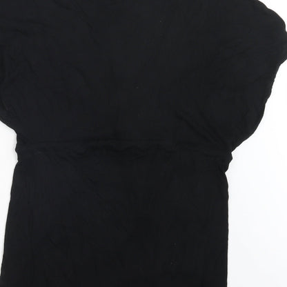 Womens UK Size 10 Ocean Club Black Basic T-Shirt