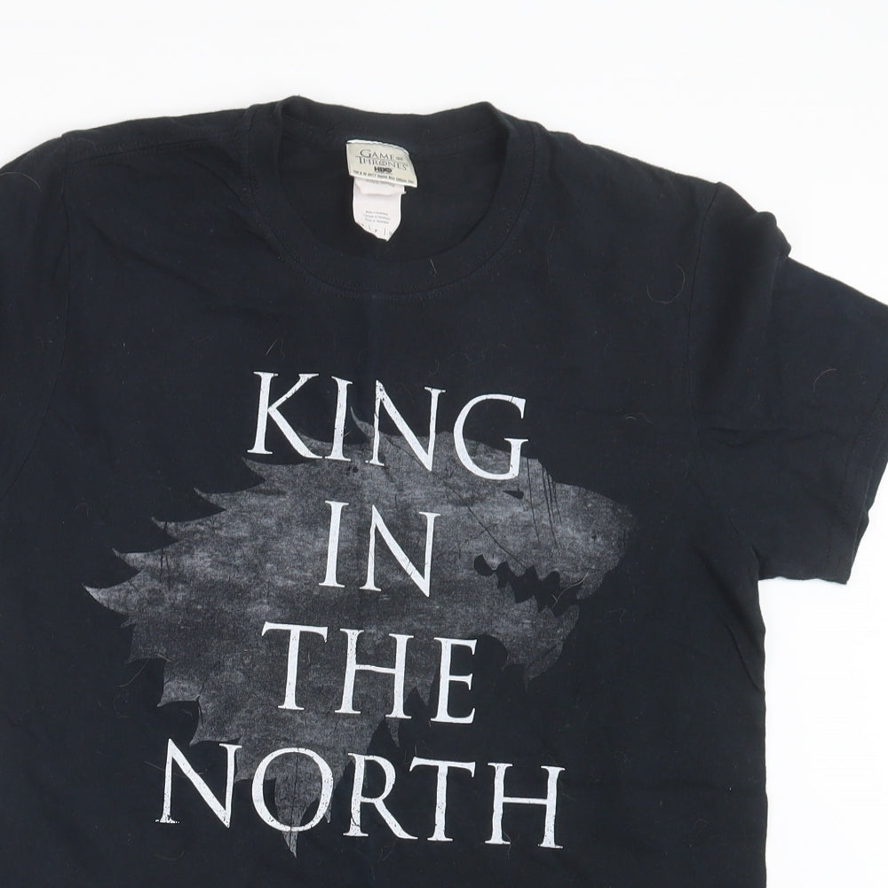 Mens UK Size S Gildan Black  T-Shirt