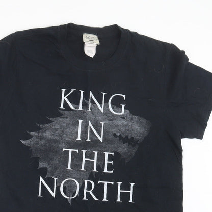 Mens UK Size S Gildan Black  T-Shirt