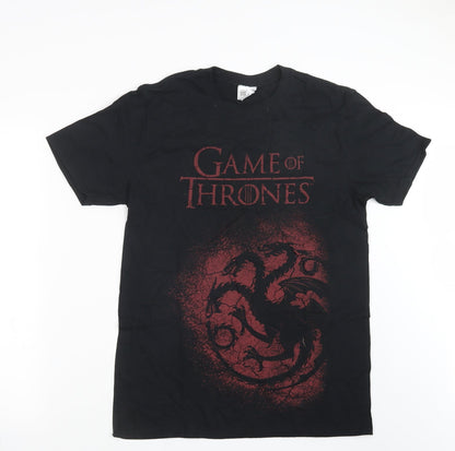 Mens UK Size M Gildan Black  T-Shirt