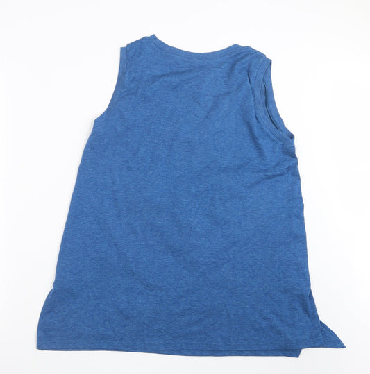 Womens UK Size L Preworn Blue Basic Tank