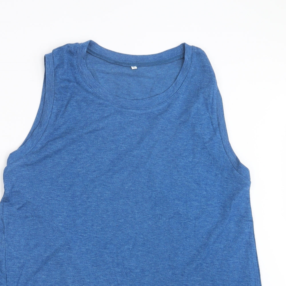 Womens UK Size L Preworn Blue Basic Tank