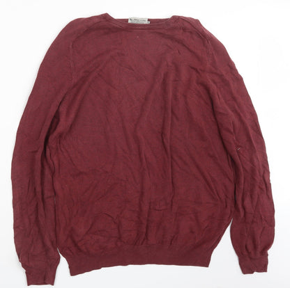 TU Mens Red  Knit Pullover Jumper Size XL