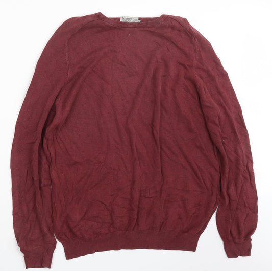 TU Mens Red  Knit Pullover Jumper Size XL