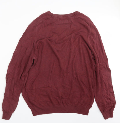 TU Mens Red  Knit Pullover Jumper Size XL