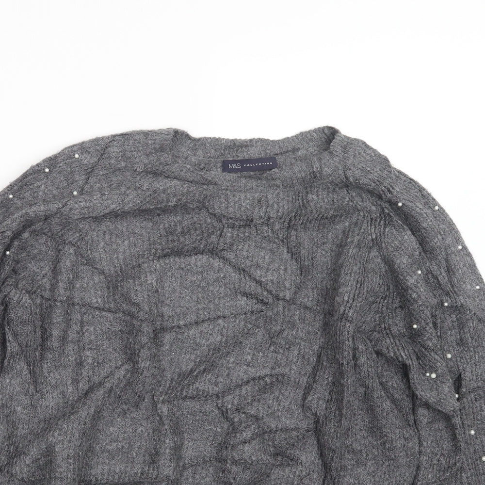 Womens UK Size M Marks and Spencer Grey Pullover Jumper
