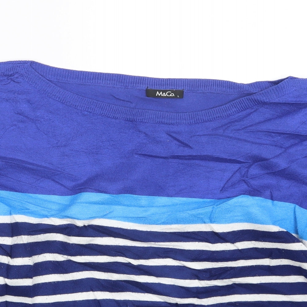 Womens UK Size L M&Co Blue Pullover Jumper