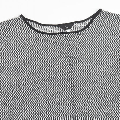TIA Womens Black  Knit Pullover Jumper Size 10