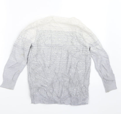 Gap Girls Grey  Knit Cardigan Jumper Size 6-7 Years
