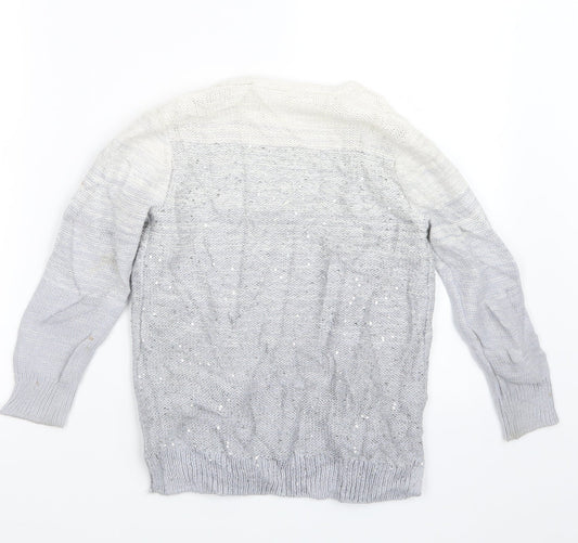 Gap Girls Grey  Knit Cardigan Jumper Size 6-7 Years