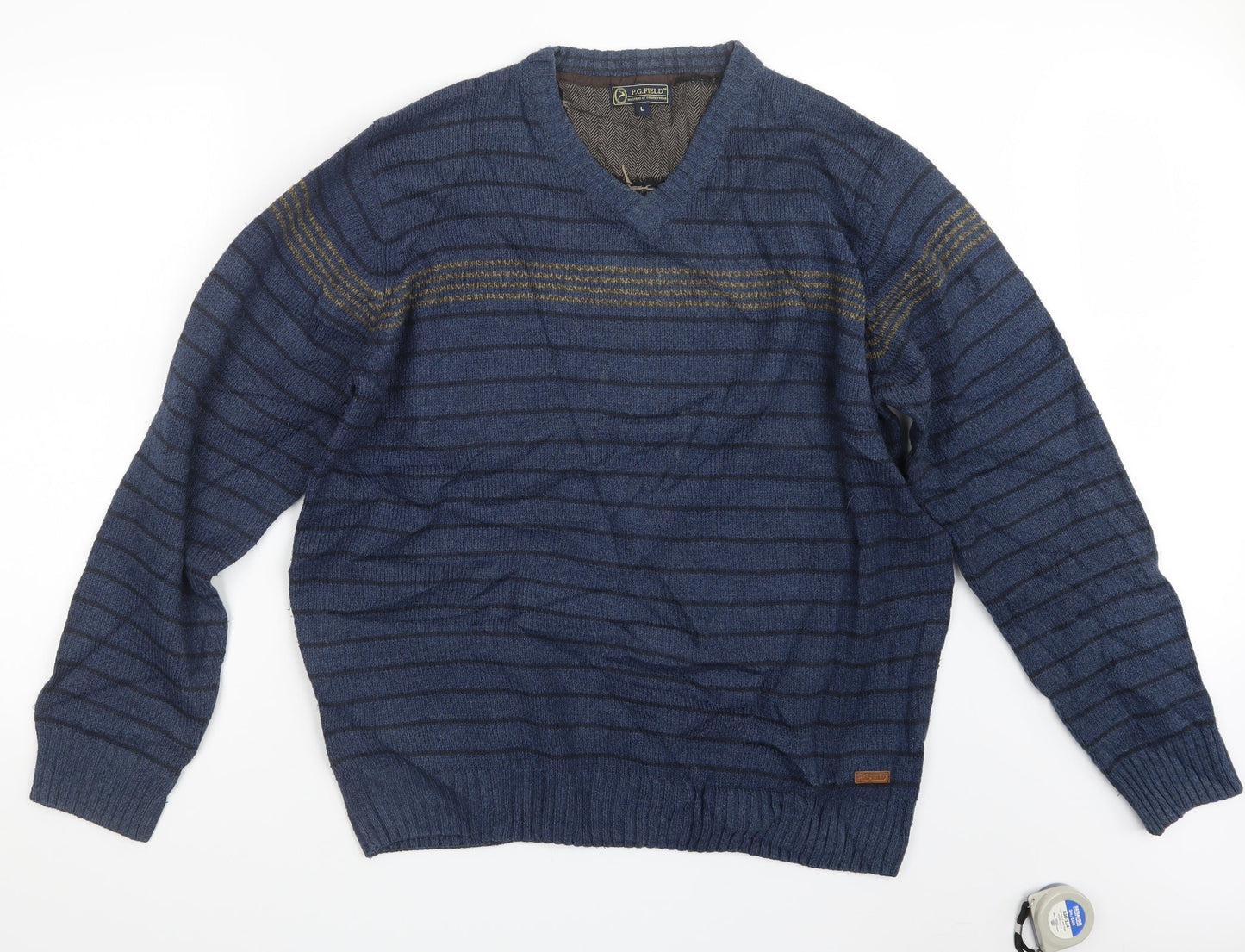 EWM Mens Blue  Knit Pullover Jumper Size L