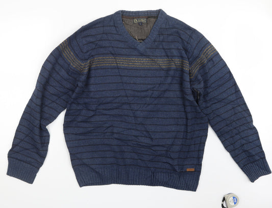 EWM Mens Blue  Knit Pullover Jumper Size L