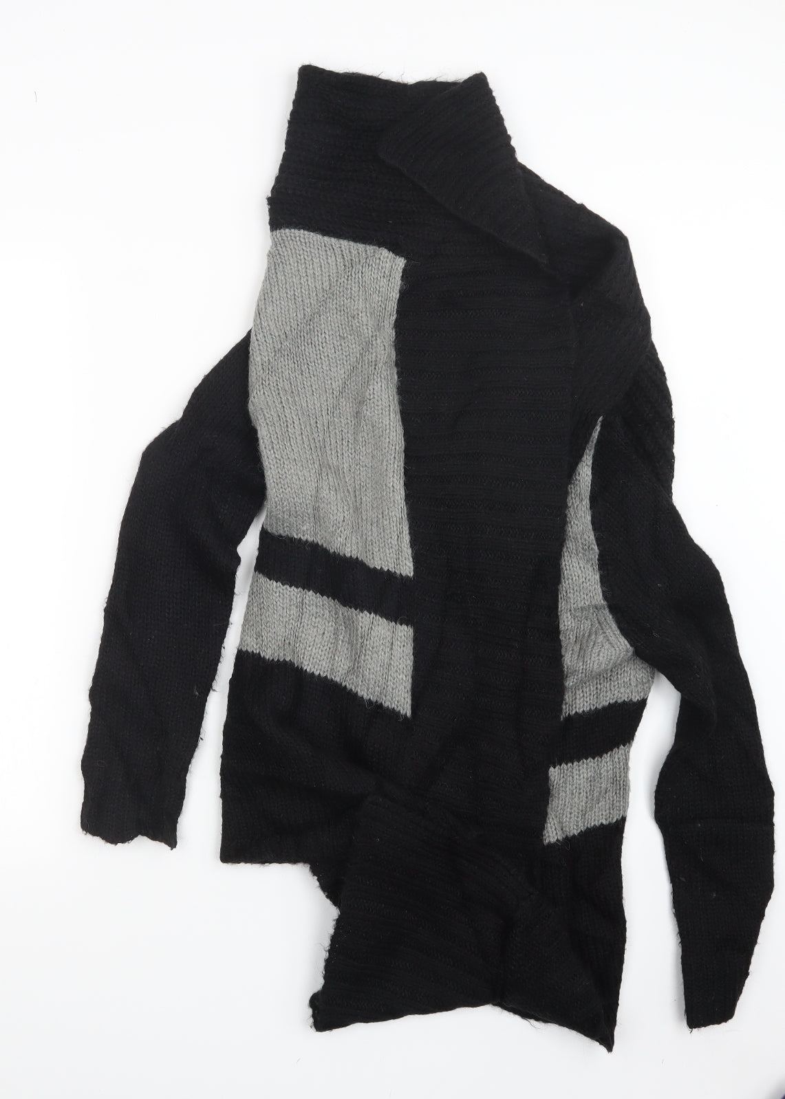 Womens UK Size 10 Warehouse Black Cardigan Jumper