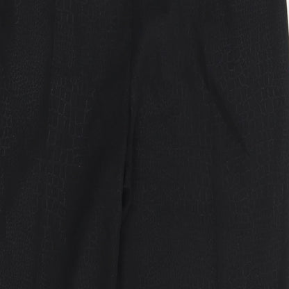 Eugen Klein Womens Black Animal Print  Chino Trousers Size 14 L29 in