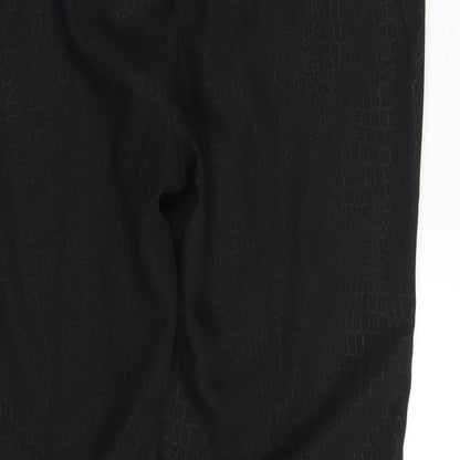 Eugen Klein Womens Black Animal Print  Chino Trousers Size 14 L29 in