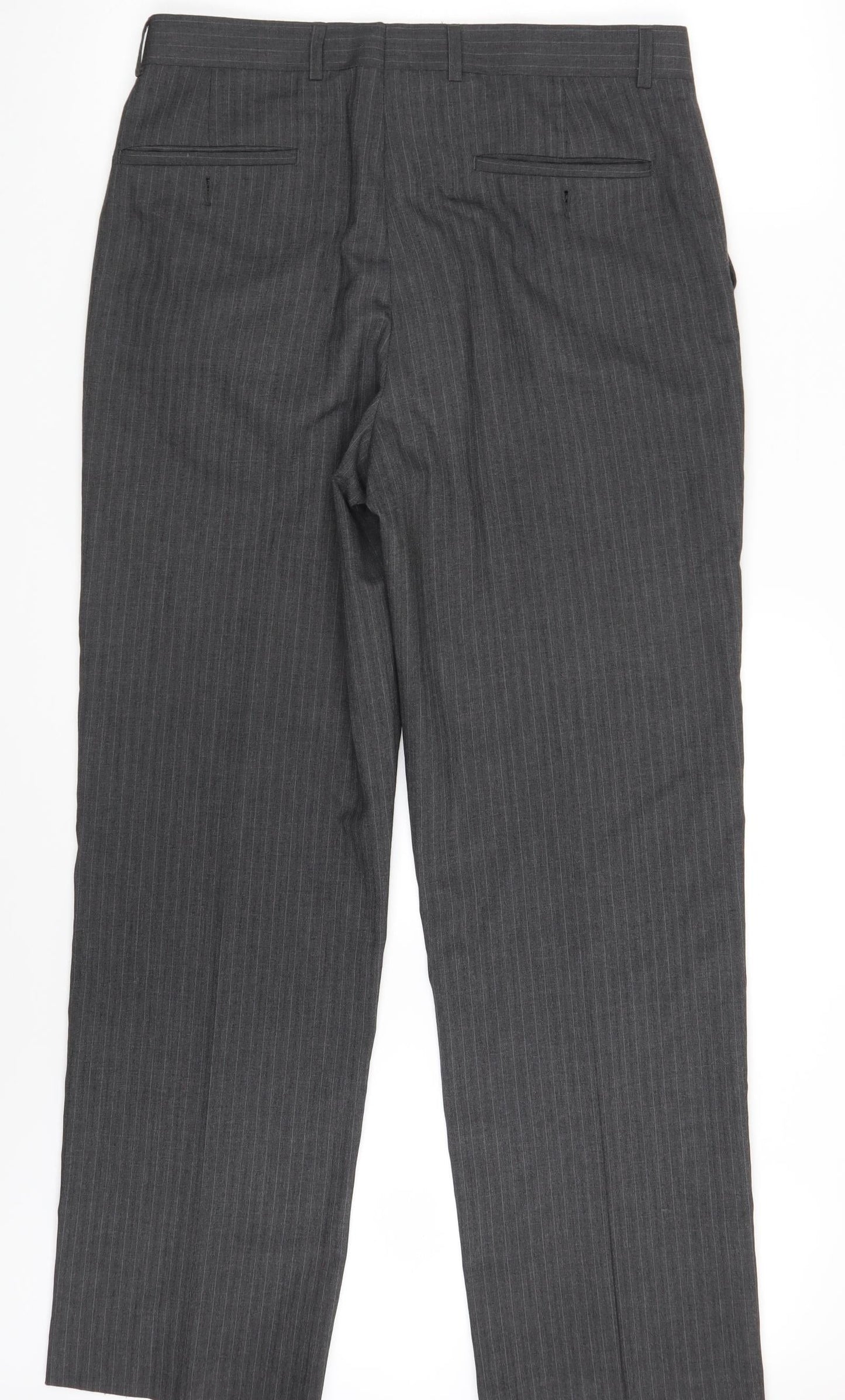 Debenhams Mens Grey Striped  Trousers  Size 34 in L30 in