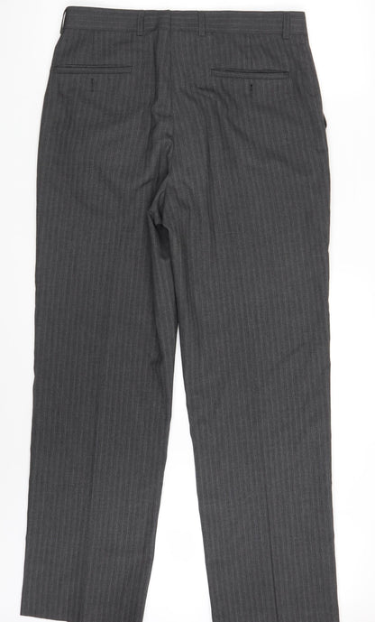Debenhams Mens Grey Striped  Trousers  Size 34 in L30 in