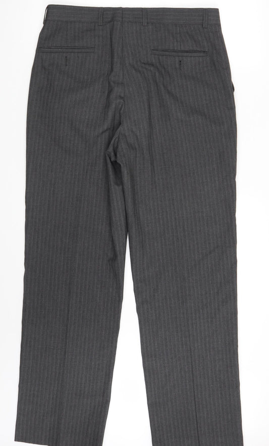 Debenhams Mens Grey Striped  Trousers  Size 34 in L30 in