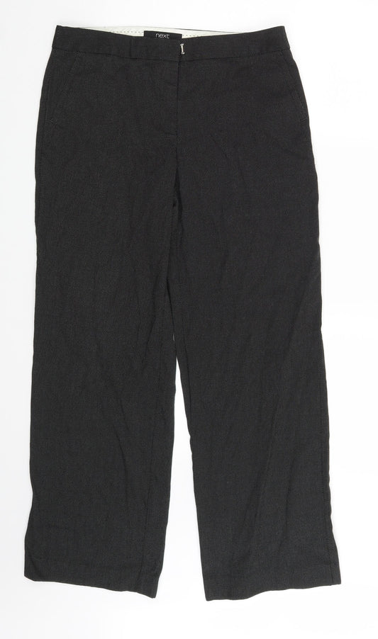 Womens UK Size 12 NEXT Regular Fit Dress Pants Black Trousers