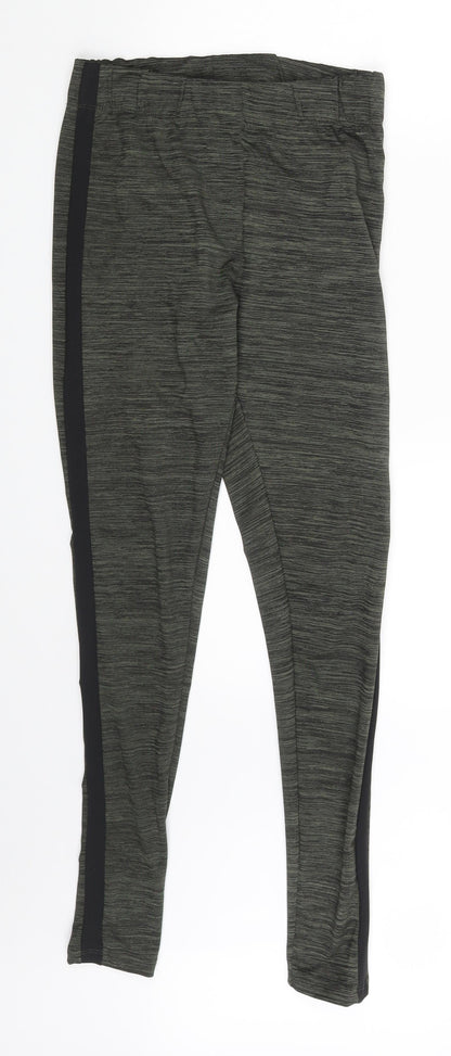 Fashoen Womens Green Striped  Jegging Leggings Size 8 L28 in