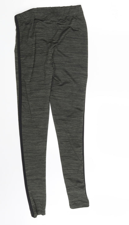 Fashoen Womens Green Striped  Jegging Leggings Size 8 L28 in
