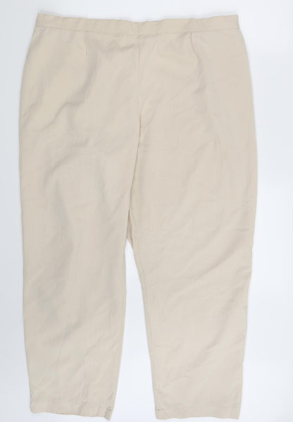 Womens UK Size 40 in Preworn Regular Fit Dress Pants Beige Trousers