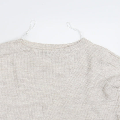 Womens UK Size 8 M&Co Beige Pullover Jumper