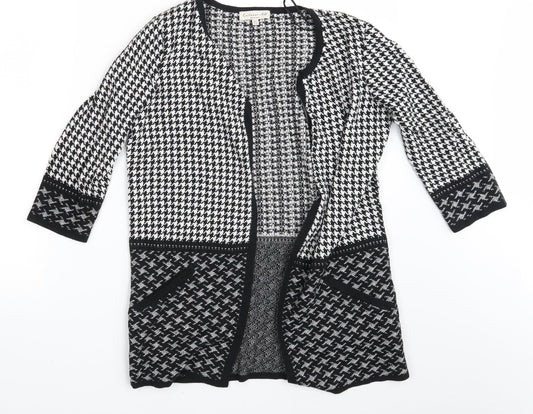 F&F Womens Black Argyle/Diamond  Cardigan Jumper Size 8