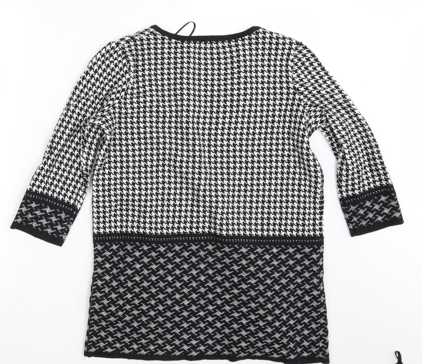 F&F Womens Black Argyle/Diamond  Cardigan Jumper Size 8