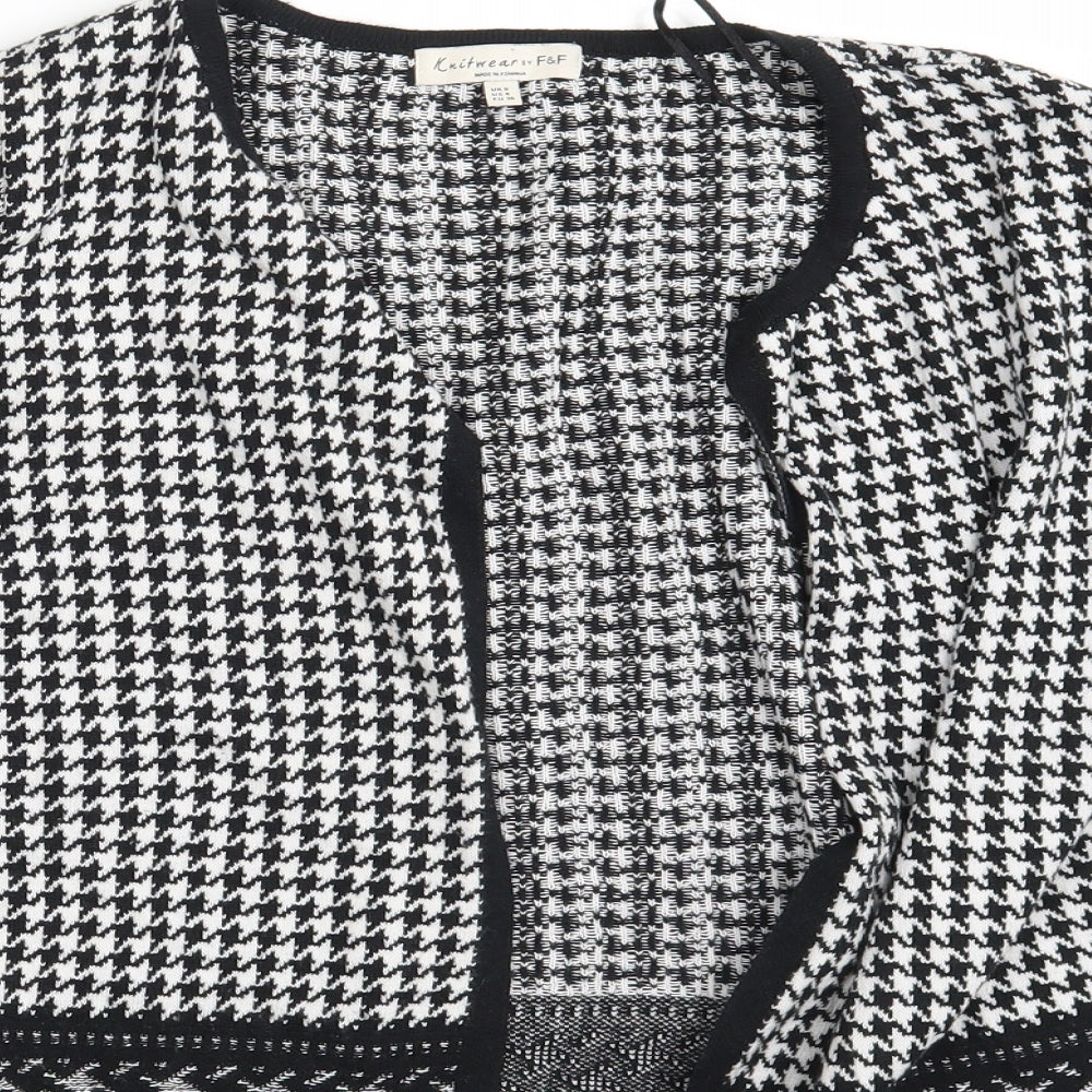 F&F Womens Black Argyle/Diamond  Cardigan Jumper Size 8