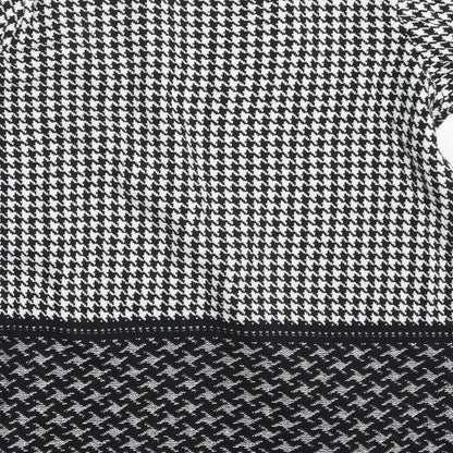 F&F Womens Black Argyle/Diamond  Cardigan Jumper Size 8