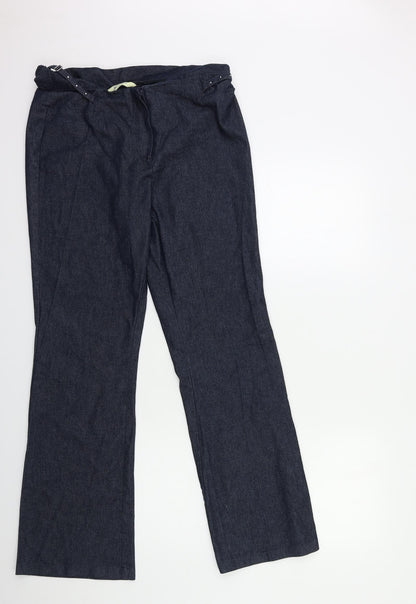 Joie de Vivre Womens Blue  Denim Flared Jeans Size 30 in L30 in