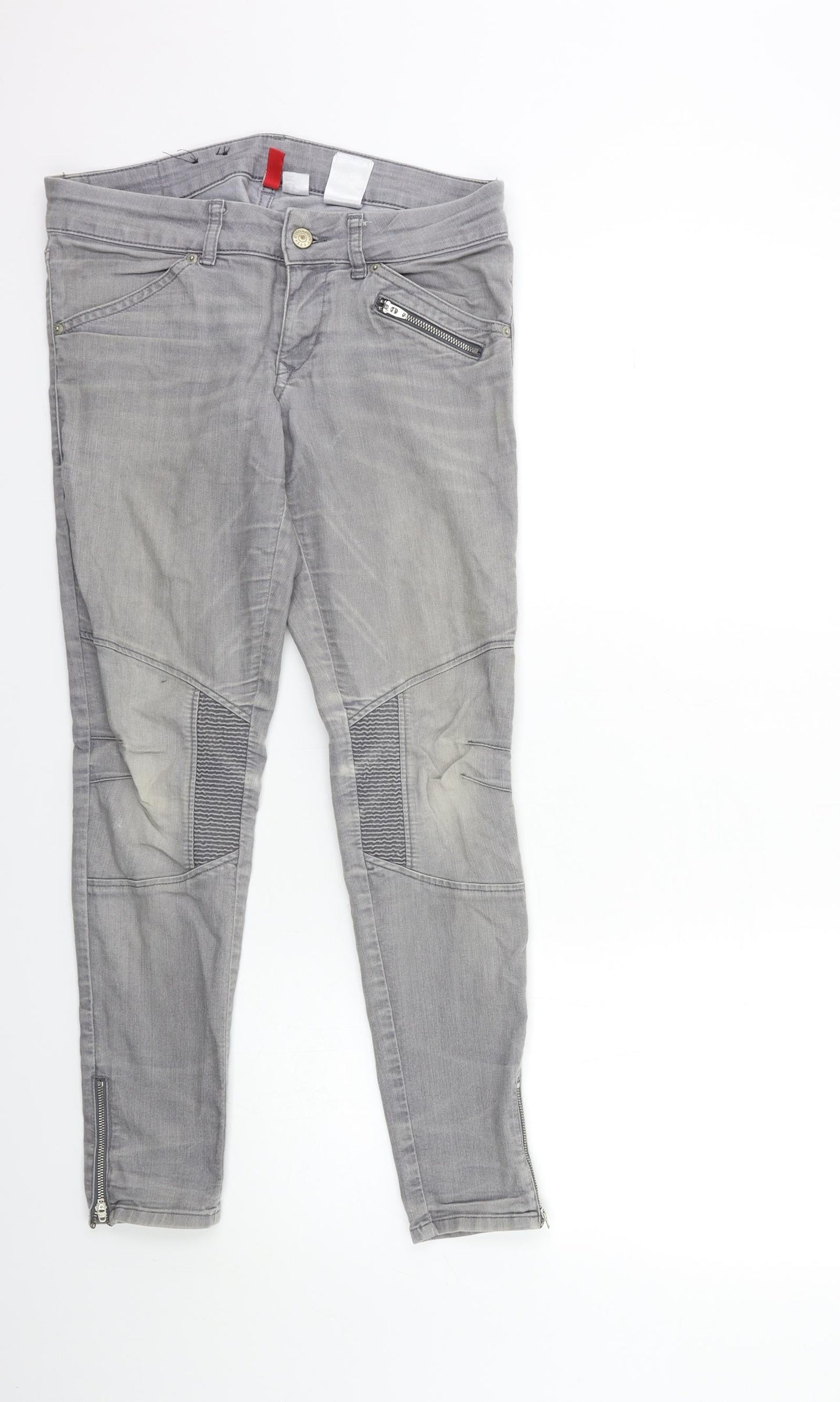 Womens UK Size 10 H&M Regular Fit Skinny Grey Jeans