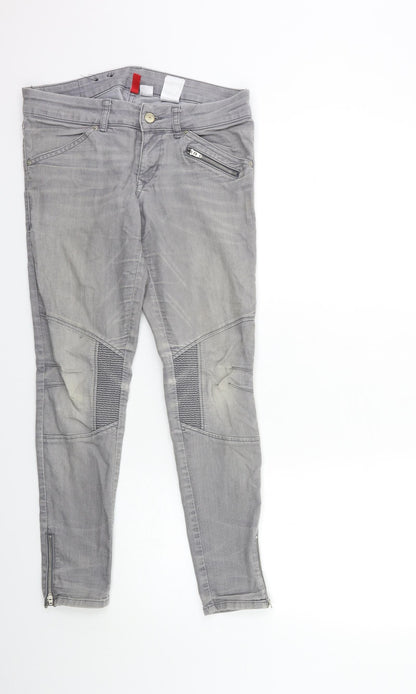 Womens UK Size 10 H&M Regular Fit Skinny Grey Jeans