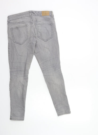 Womens UK Size 10 H&M Regular Fit Skinny Grey Jeans