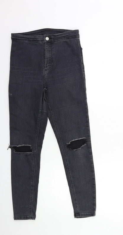 Topshop Womens Grey  Denim Skinny Jeans Size 28 in L30 in