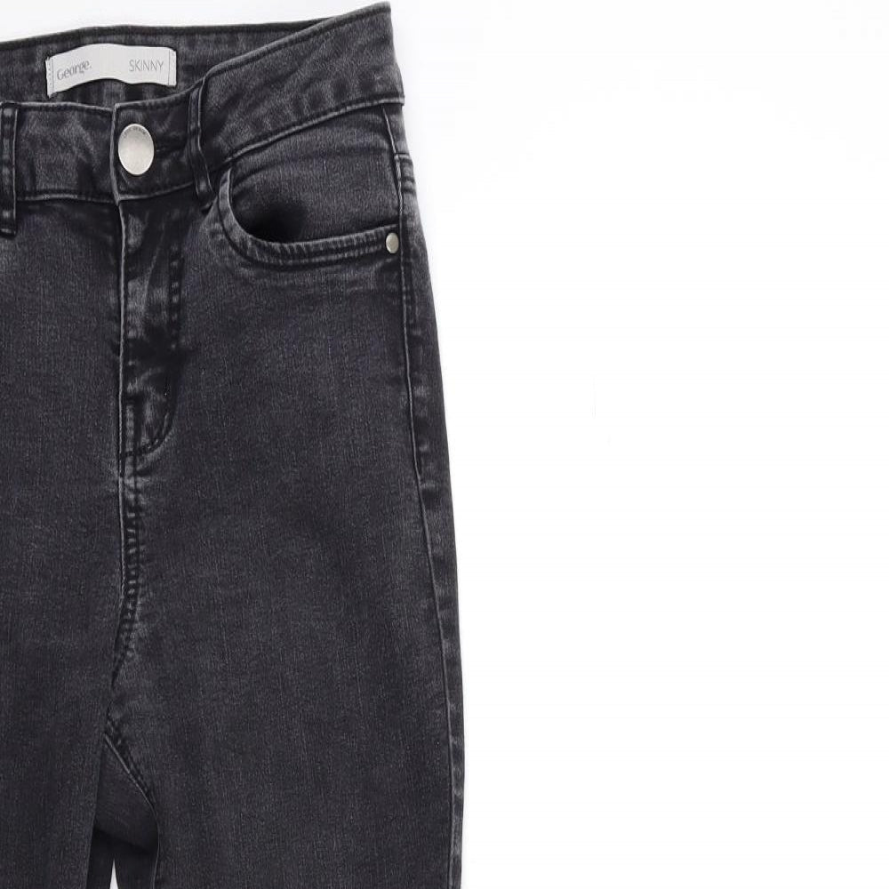 George Womens Black  Denim Skinny Jeans Size 8 L25 in