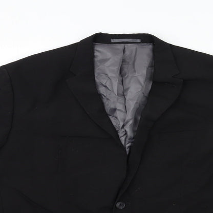 Mens UK Size 44 Cedar Wood State Regular Black Suit Jacket