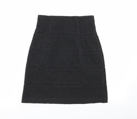 M&S Womens Grey   Mini Skirt Size 6  - Stretch waistband