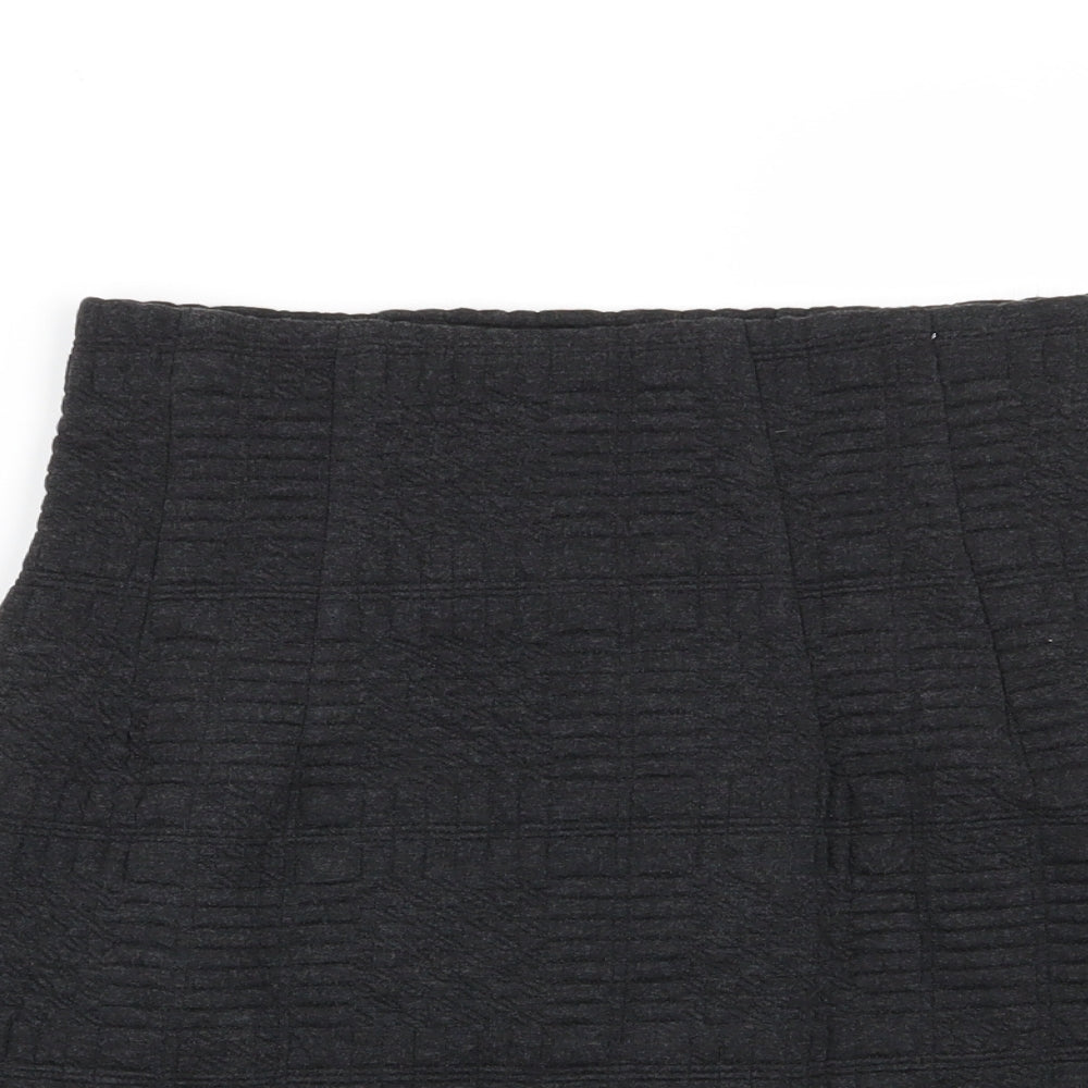 M&S Womens Grey   Mini Skirt Size 6  - Stretch waistband