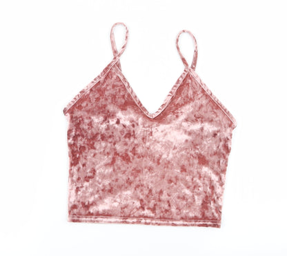 Womens UK Size XS Sparkle & Fade Pink Basic Tank